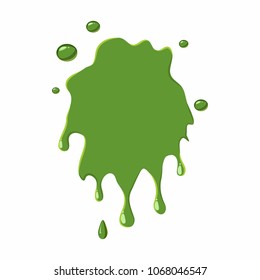 Slime spot isolated on white background. Green slime spot vector illustration