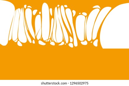 Slime sticky orange honey banner, spittle, snot. Frame of scary zombie, alien slime. Cartoon flat slime isolated object. Fiction party design element. Vector, template background, illistration