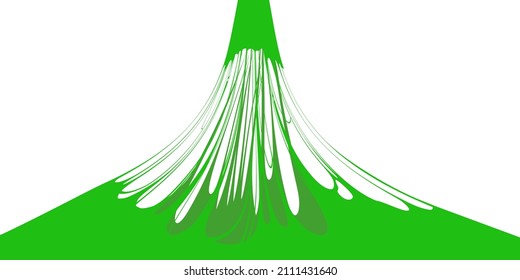 Se estiró pegajoso delgado. Cosas verdes divertidas, sustancia líquida de pegamento de gelatina, tención, elasticidad. Ilustración del vector