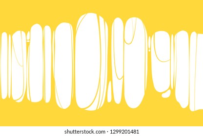 Slime sticky yellow banner, spittle, snot. Frame of scary zombie, alien slime. Cartoon flat slime isolated object. Fiction party design element. Vector, template background, illistration, isolated