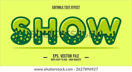 Slime Text Effect – Editable Gooey Green Font on Yellow Background