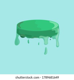 Slime that runs off an object that looks like a hockey puck.