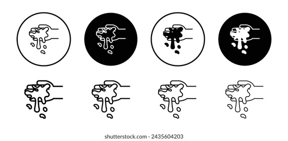 Slime vector icon set collection. Slime Outline flat Icon.