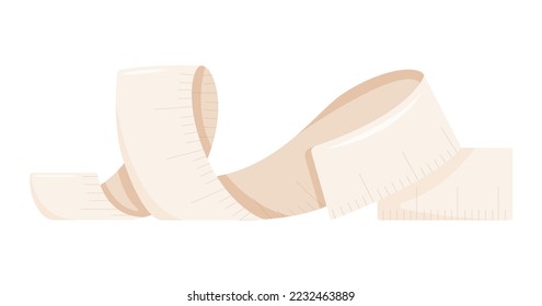 El concepto de adelgazamiento. Cinta de medición. Ilustración vectorial FLat aislada en fondo blanco