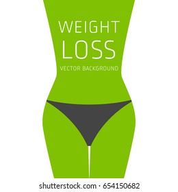 Slimming concept, weight loss, exercise, sports equipment, nutrition, vector background, health, banner, silhouette