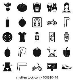 Slimming icons set. Simple set of 25 slimming vector icons for web isolated on white background