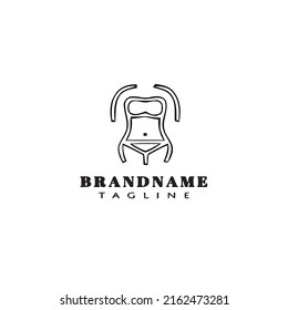 Design-Vorlage für schlankes Logo-Cartoon-Symbol schwarz, moderne einzelne Vektorgrafik