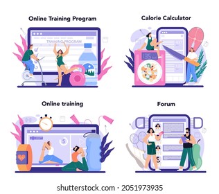 Slimming Process Online Service Platform Set Stock Vector (Royalty Free