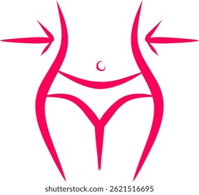 Emagrecimento perda de peso saudável dieta fitness estilo de vida ícone rosa logotipo símbolo vetor.	