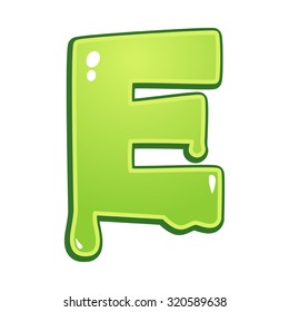 Slimy font type letter E