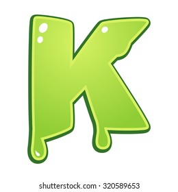 Slimy font type letter K