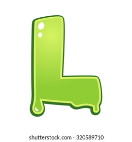 Slimy font type letter L