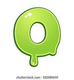 Slimy font type letter O