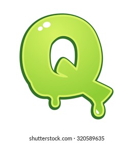 Slimy font type letter Q