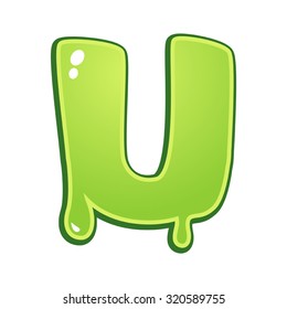 Slimy font type letter U