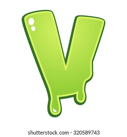 Slimy font type letter V