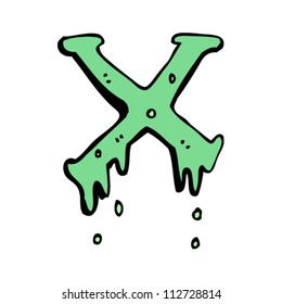 slimy letter X cartoon slimy letter X cartoon
