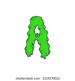 Slimy Vector Logo Letter A. Slime Snot A Letter Design Vector Illustration