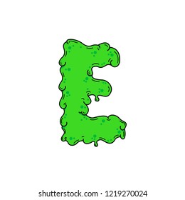 Slimy Vector Logo Letter E. Slime Snot E Letter Design Vector Illustration