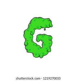 Slimy Vector Logo Letter G. Slime Snot G Letter Design Vector Illustration