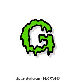 Slimy Vector Logo Letter G. Slime Snot G Letter Design Vector Illustration