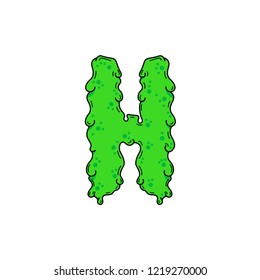 Slimy Vector Logo Letter H. Slime Snot H Letter Design Vector Illustration