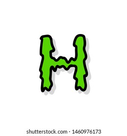 Slimy Vector Logo Letter H. Slime Snot H Letter Design Vector Illustration