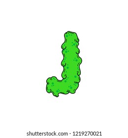Slimy Vector Logo Letter J. Slime Snot J Letter Design Vector Illustration