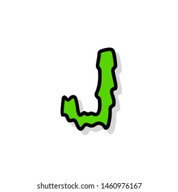 Slimy Vector Logo Letter J. Slime Snot J Letter Design Vector Illustration
