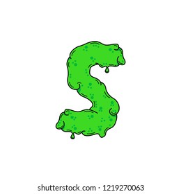 Slimy Vector Logo Letter S. Slime Snot S Letter Design Vector Illustration