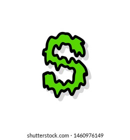 Slimy Vector Logo Letter S. Slime Snot S Letter Design Vector Illustration