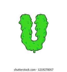 Slimy Vector Logo Letter U. Slime Snot U Letter Design Vector Illustration