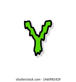 Slimy Vector Logo Letter Y. Slime Snot Y Letter Design Vector Illustration