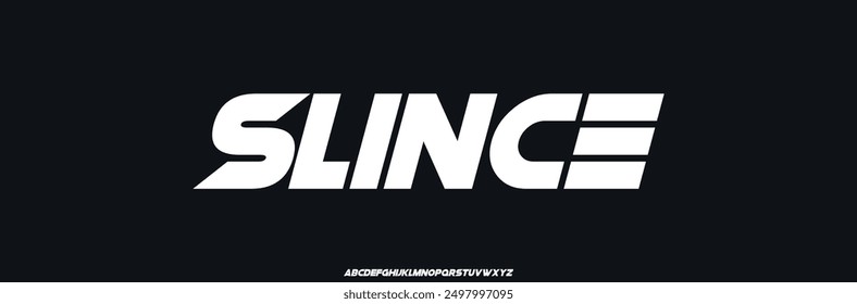 Slince Modern Bold Font Sport Alphabet. Typography urban style fonts for technology, digital, movie logo design. vector illustration