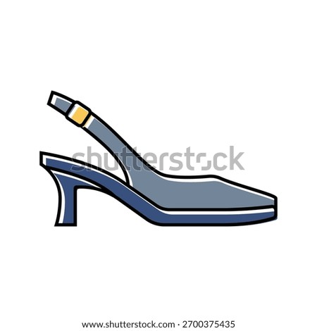 sling back heels stylish clothes color icon vector. sling back heels stylish clothes sign. isolated symbol illustration