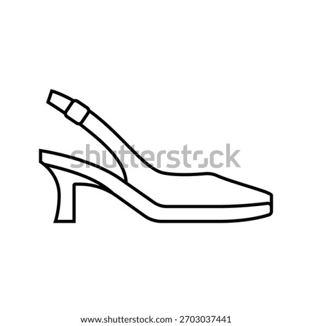 sling back heels stylish clothes line icon vector. sling back heels stylish clothes sign. isolated contour symbol black illustration