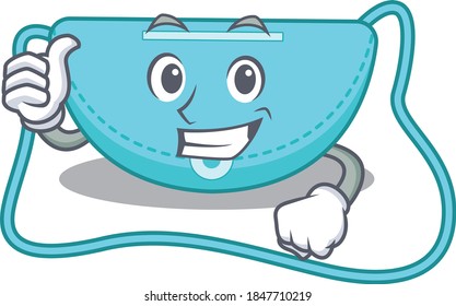 sling bag cartoon character design showing OK finger