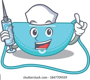 sling bag humble nurse mascot design with a syringe