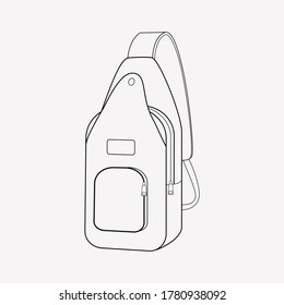 Sling bag icon line element. Vector illustration of sling bag icon line isolated on clean background for your web mobile app logo design.