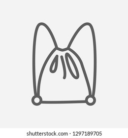 Sling bag icon line symbol. Isolated vector illustration of  icon sign concept for your web site mobile app logo UI design.