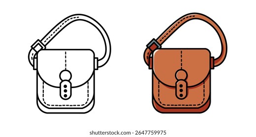 sling saco ilustração com esboço, ícone sling saco, logotipo sling saco, ótimo para adesivo ou coloração.
