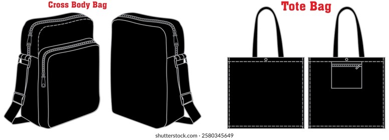 Sling bag lightweight cross body chest shoulder bag for travel sports running vector icon line art. An editable vector design of sling bag cross body bag. Isolated on a white background