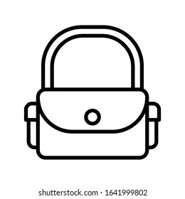 Sling Bag Lines Vector Icons on White Background