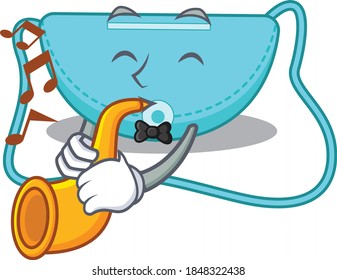 sling bag musician of cartoon design playing a trumpet