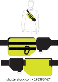 sling bag techwear style vector art illustration