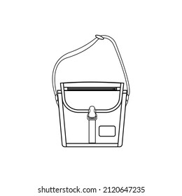 Sling bag vector illustration flat outline template on White Background
