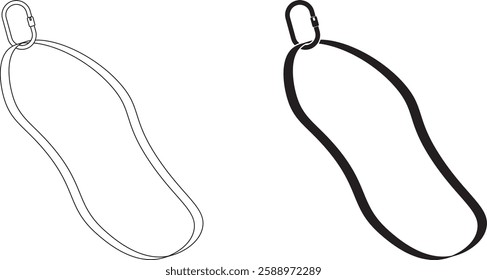 sling with  carabiner icon set