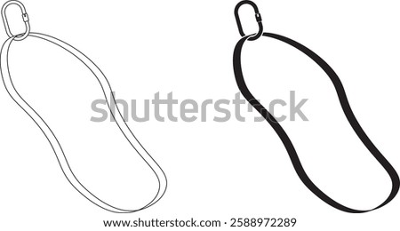 sling with  carabiner icon set