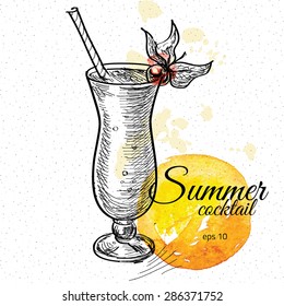Sling Cocktail - isolated on white