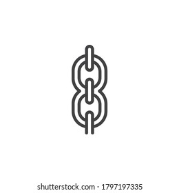 Sling here, packaging sign line icon. linear style sign for mobile concept and web design. Chain outline vector icon. Symbol, logo illustration. Vector graphics